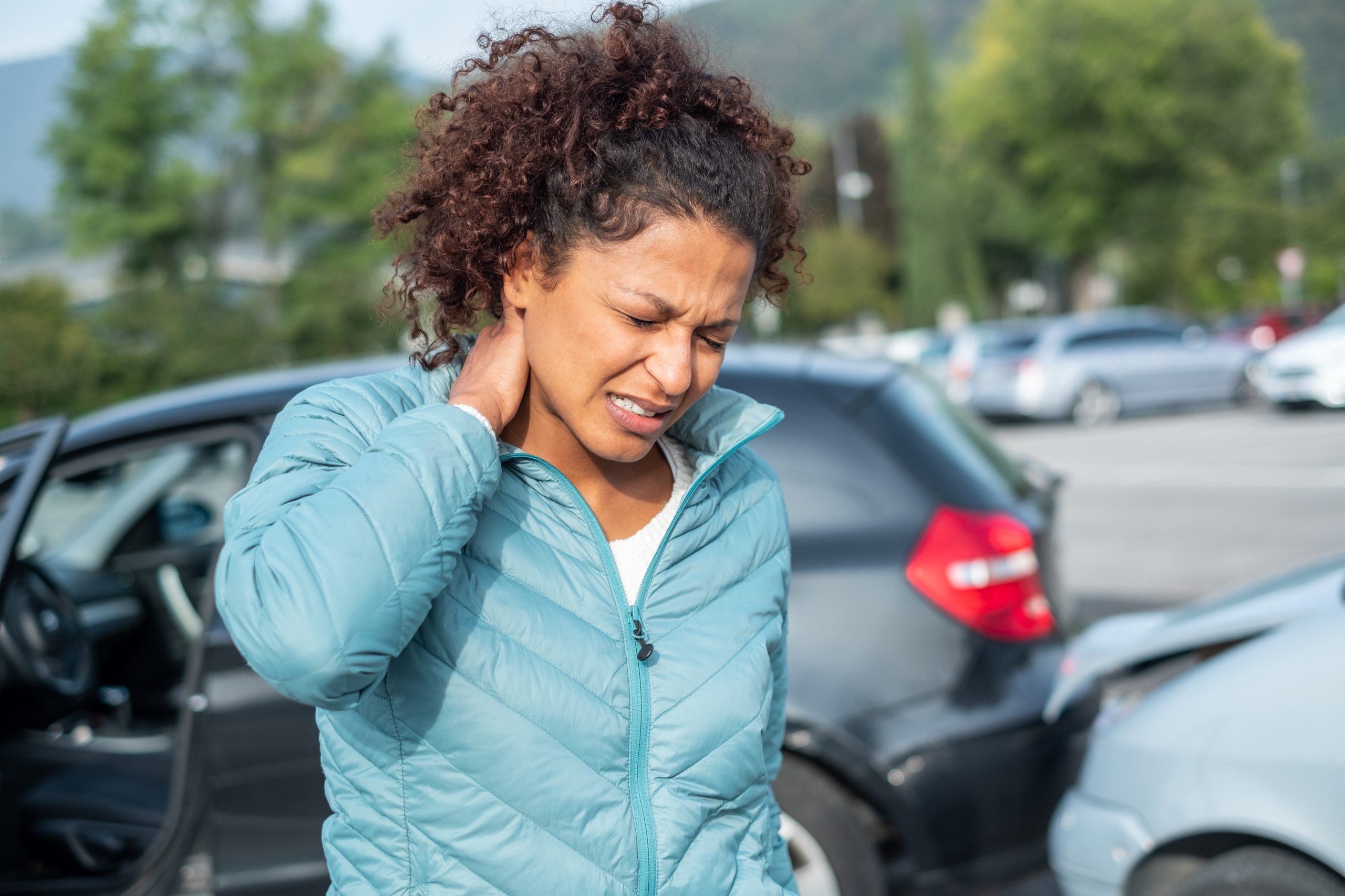 Woman,Feeling,Neck,Ache,After,Bad,Cars,Pile,Up