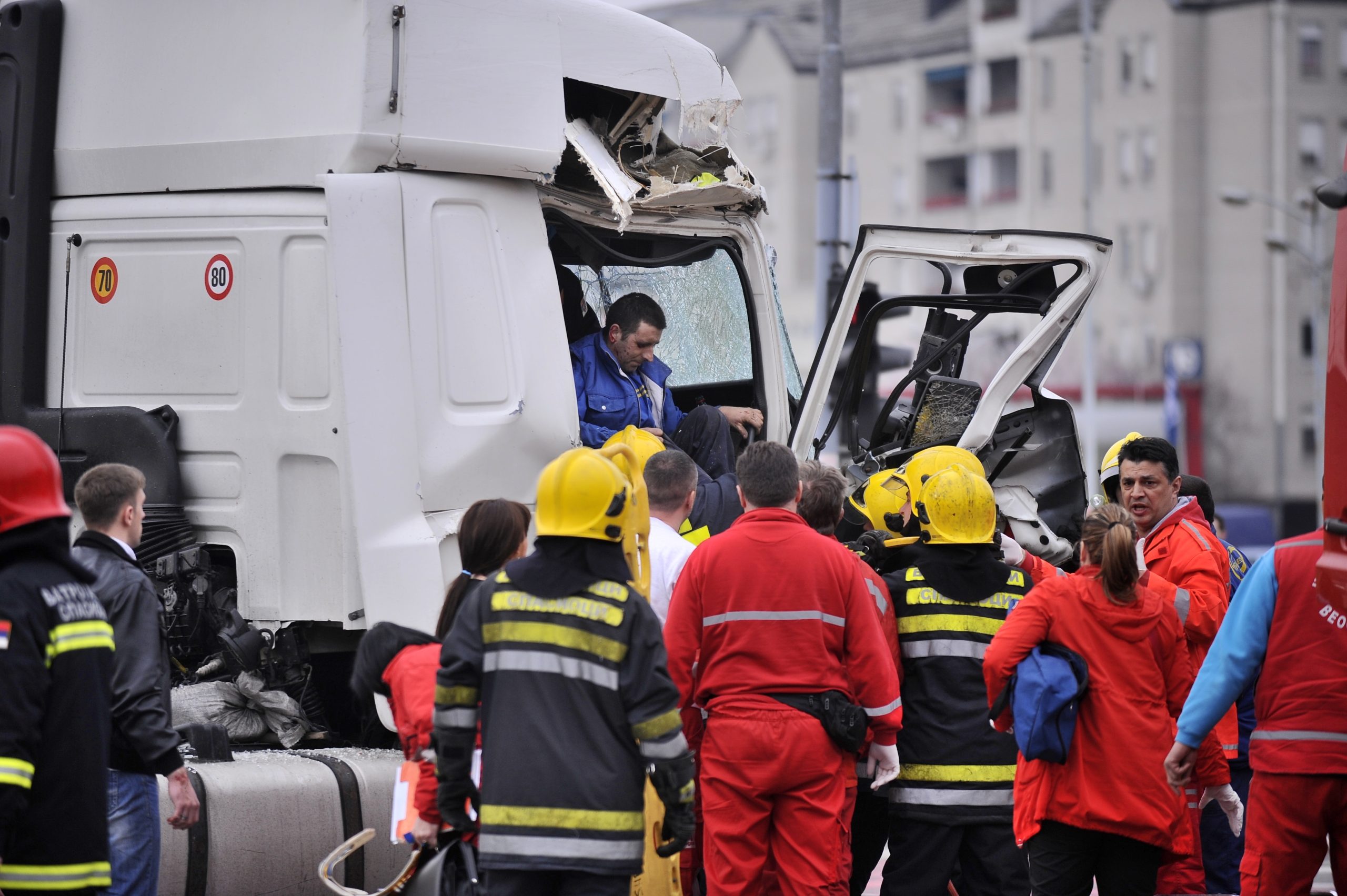 Serbia,,Belgrade,-,Mart,10,,2013:,Injured,Driver,In,Car